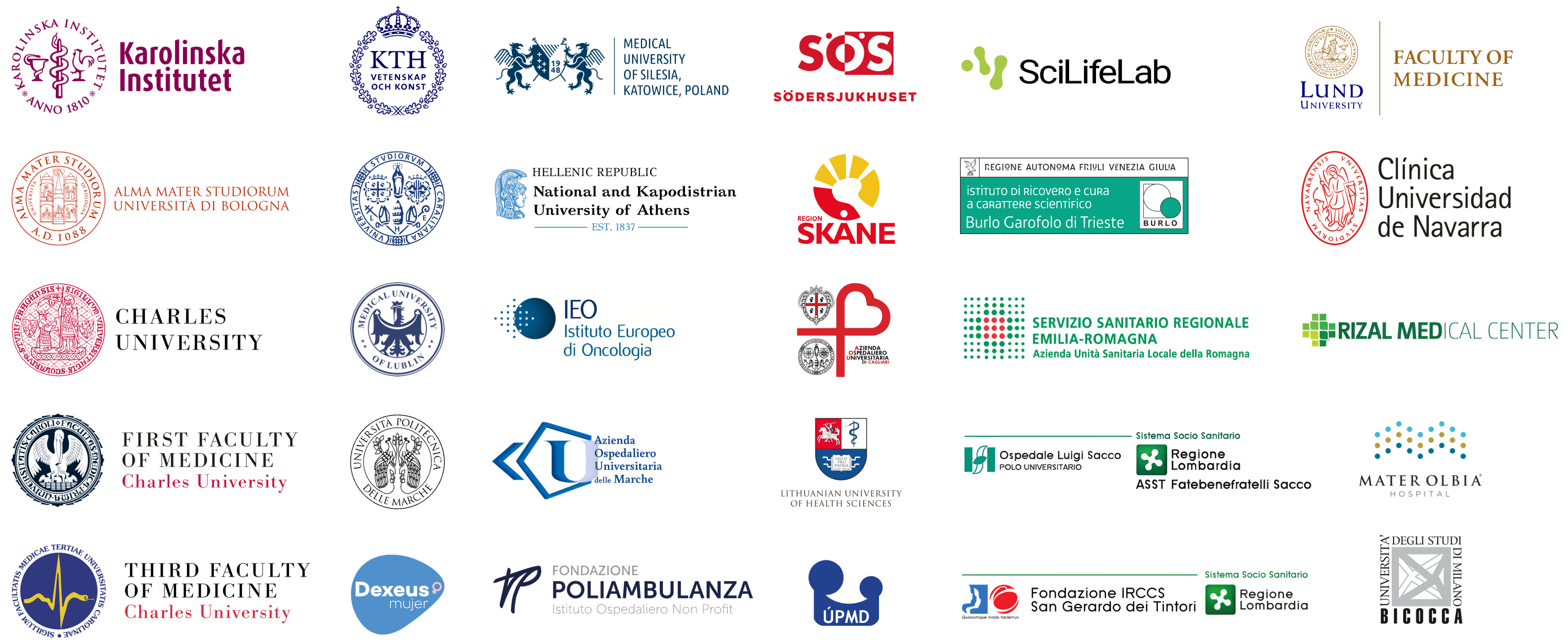 Institutional Affiliations of Authors Logos of institutions and medical centers participating in the study.