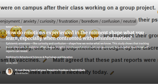 How do emotions experienced in the moment shape what you learn, especially when confronted with misinformation?
