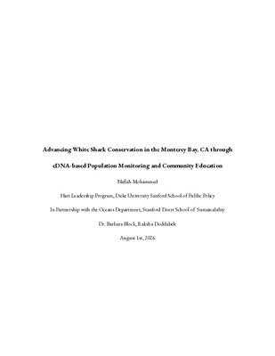 Advancing White Shark Conservation in the Monterey Bay, CA through eDNA-based Population Monitoring and Community Education