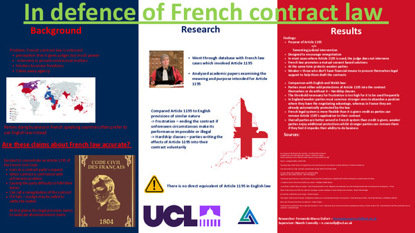 In defence of French Contract Law