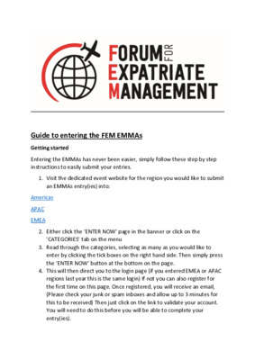 Guide to entering the FEM EMMAs 2025