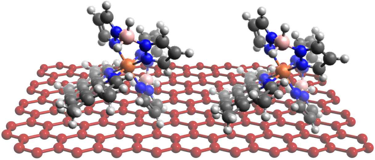 Optical and thermal manipulation of molecular spin states on graphite surface
