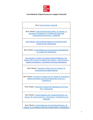 AccessMedicine Resources for Telehealth