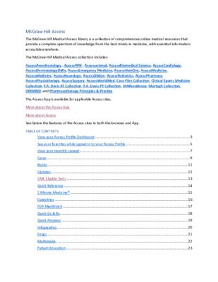 MH Medical Access User Guide