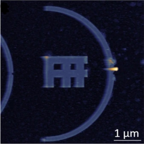 Off-resonant detection of domain wall oscillations using deterministically placed nanodiamonds