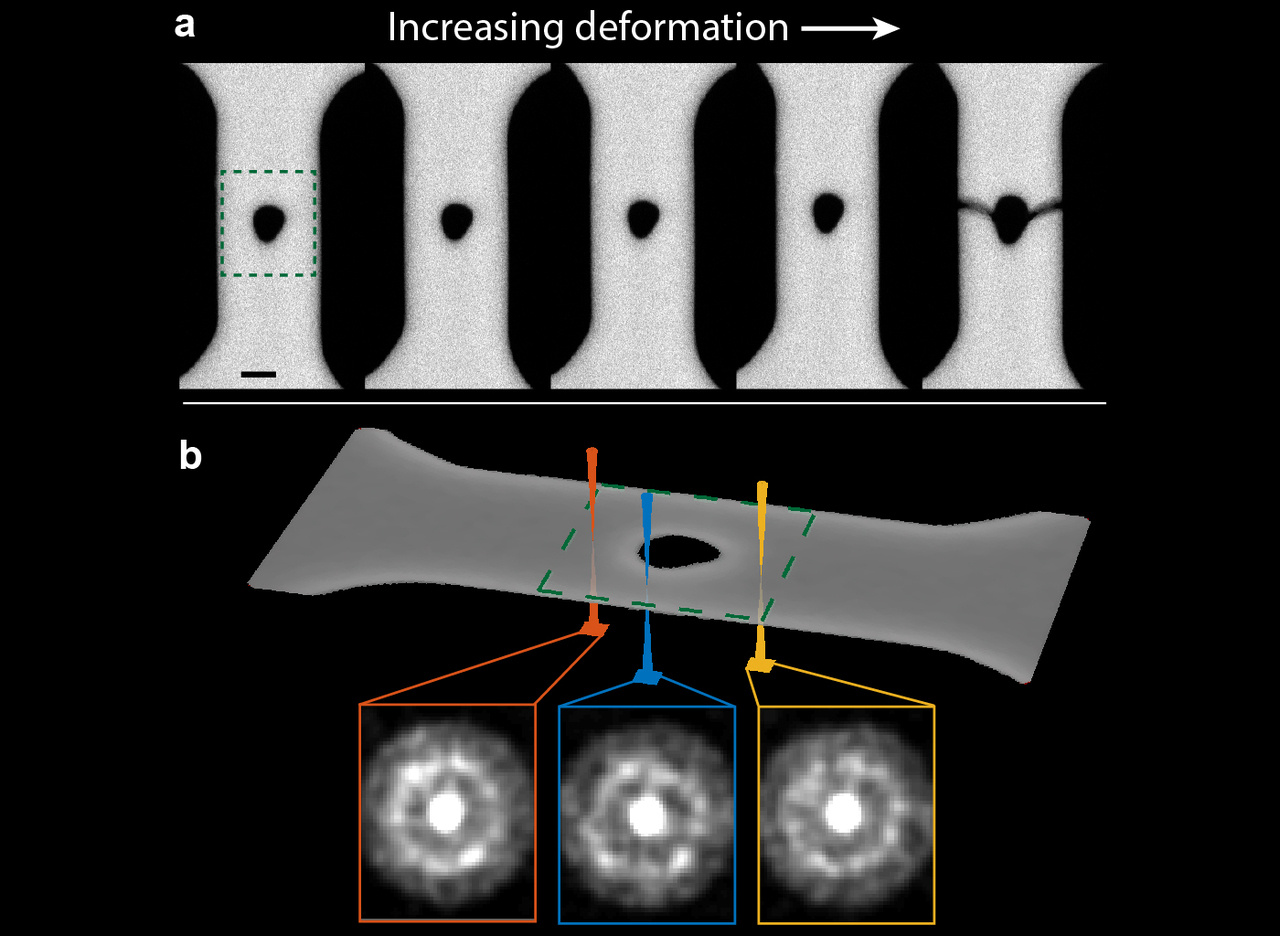 Measuring nanostructural change during deformation in a metallic glass