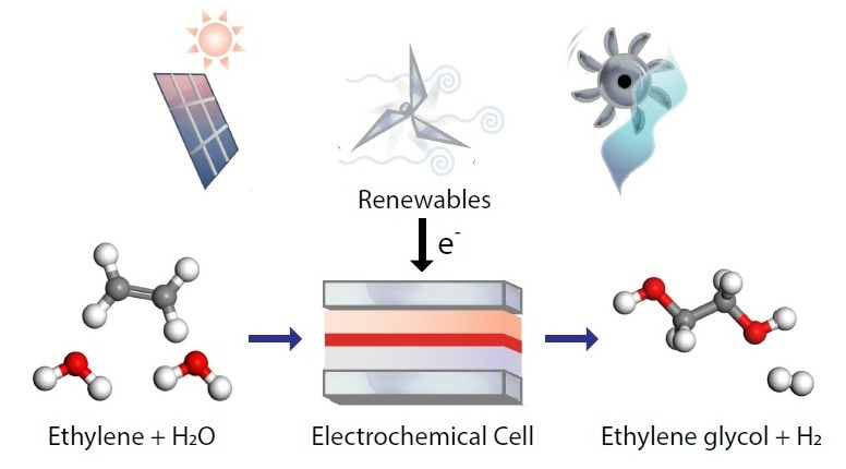 Discovering catalysts for the electrosynthesis of ethylene glycol from ethylene