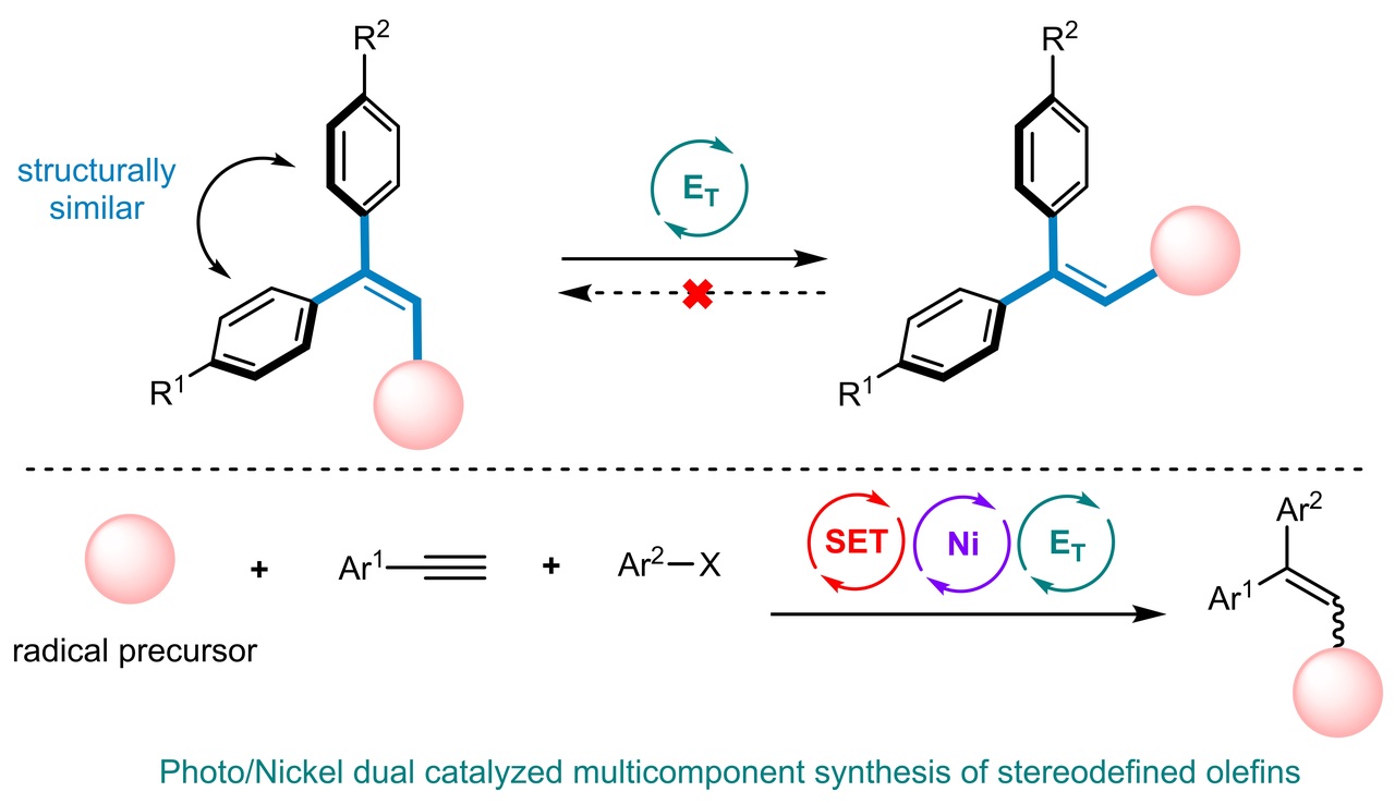 Stereoselectable Difunctionalization of Alkynes via Nickel Catalysis and Single Electron/Triplet Energy Transfer