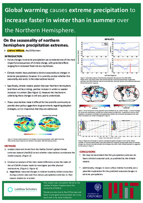 Andrew Williams: On the seasonality of northern hemisphere precipitation extremes
