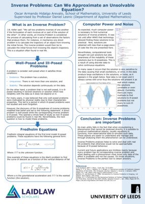 Oscar Hidalgo - Inverse Problems: Can We Approximate an Unsolvable
Equation?