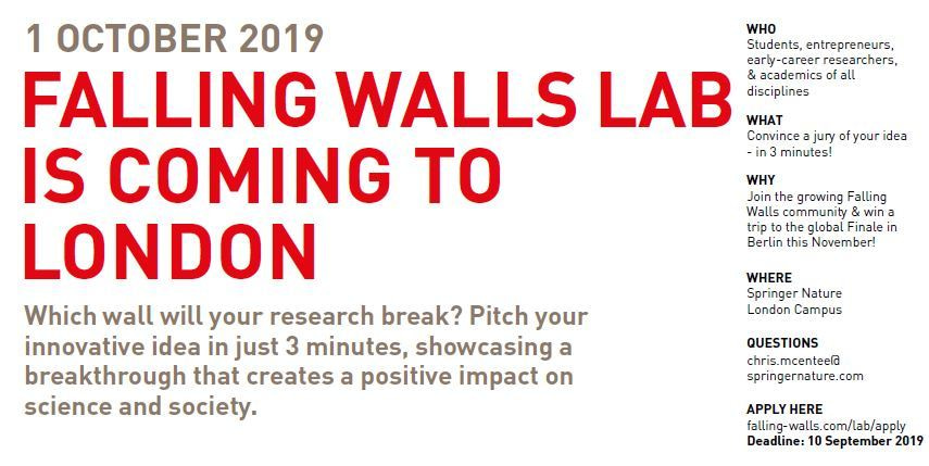 Springer Nature opens its doors to early career researchers for Falling Walls Lab in London