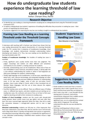 Laidlaw poster: How do undergraduate law students experience the learning threshold of law case reading?