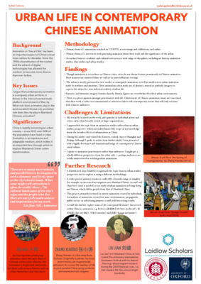 A Study of Contemporary Chinese Animation’s Portrayal of Urban Life, with a Focus on the City of Shanghai