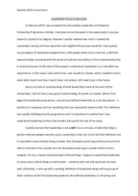Leadership Essay