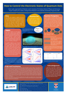 How to Control the Electronic States of Quantum Dots Research Poster