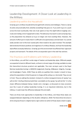 A Closer Look at Leadership in the Military