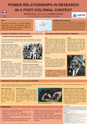 Power relationships in research in a post-colonial context