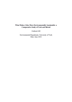 What Makes Cities More Environmentally Sustainable: a Comparative Study of York and Bristol