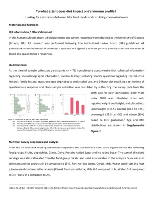 To what extent does diet impact one's immune profile?