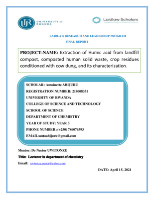 Laidlaw  Final report of Antoinette ABIJURU