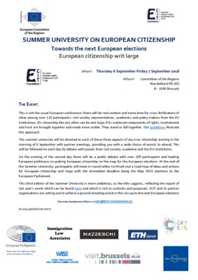 SUMMER UNIVERSITY ON EUROPEAN CITIZENSHIP 