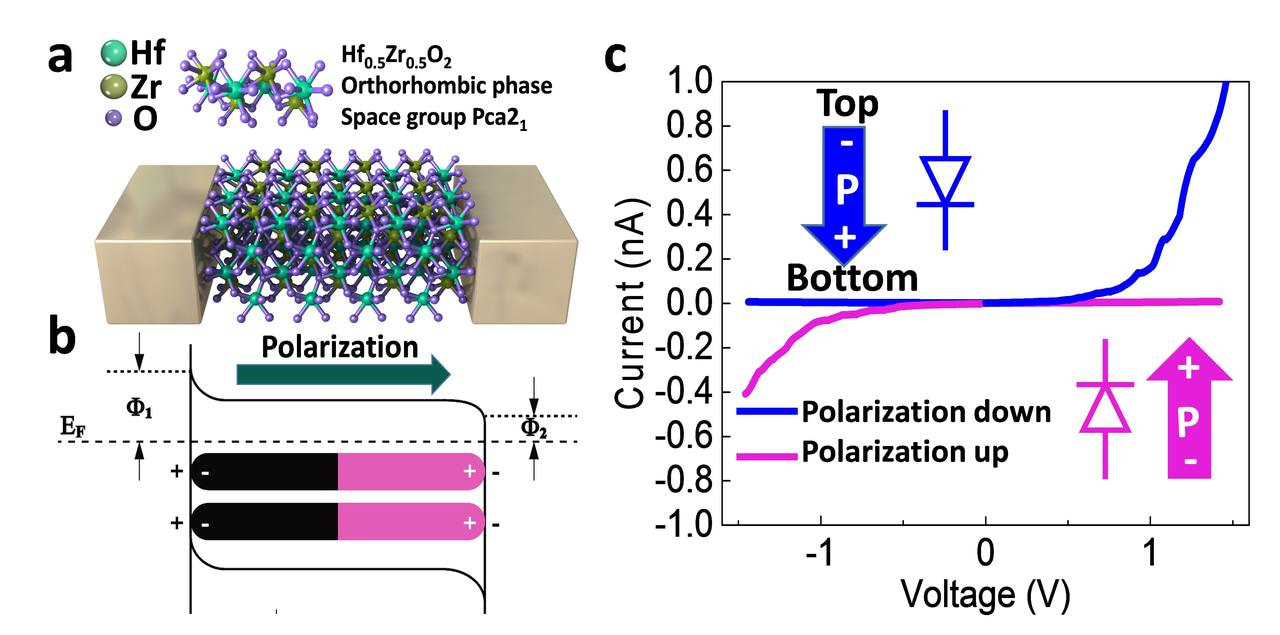 A highly CMOS compatible hafnia-based ferroelectric diode