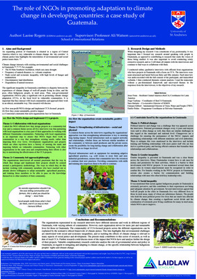 Research Poster: The Role of NGOs in promoting adaptation to climate change in developing countries: a case study of Guatemala.