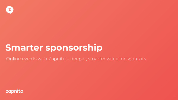 Smarter sponsorship - Options for online events solution