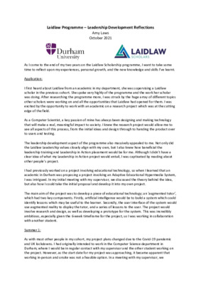 Laidlaw Final Reflections