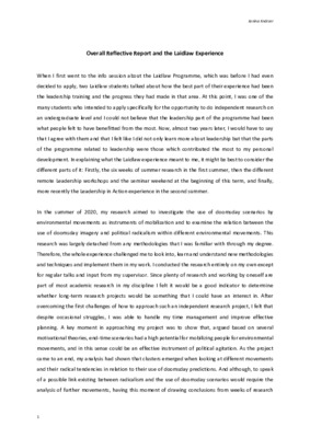 Final Reflective Report