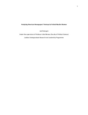 Media Representation of Veiled Muslim Women