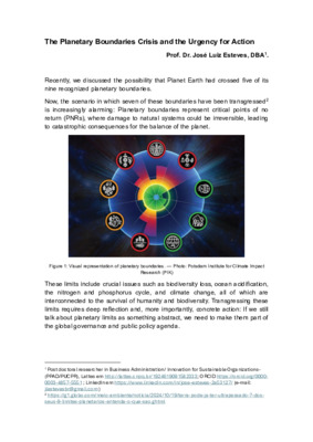 The Planetary Boundaries Crisis and the Urgency for Action_JoseEstevesBR