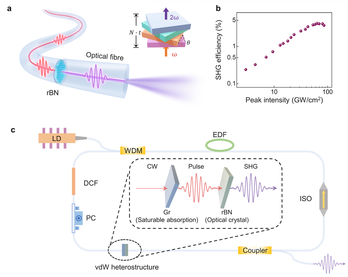 Giving Optical Fibres a Nonlinear Boost with van der Waals Crystals
