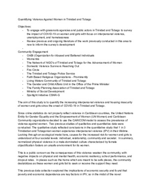 Research Proposal Quantifying Violence Against Women