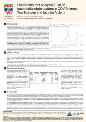 Leadership Trait Analysis (LTA) of Successful  State Leaders in COVID times: Tsai Ing-wen and Jacinda Ardern