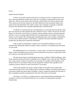 Research Proposal Laidlaw - Evan Li