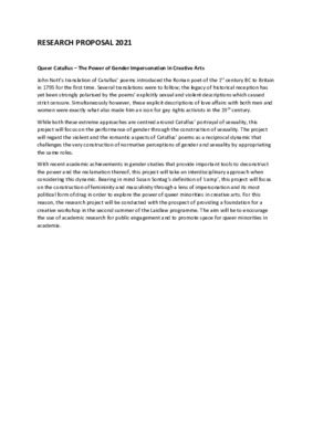 [proposal] Research Project 2021: Queer Catullus