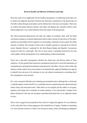 Between Reality and Rhetoric of Ethical Leadership