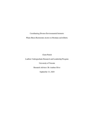 Coordinating Diverse Environmental Interests; Final Laidlaw Report