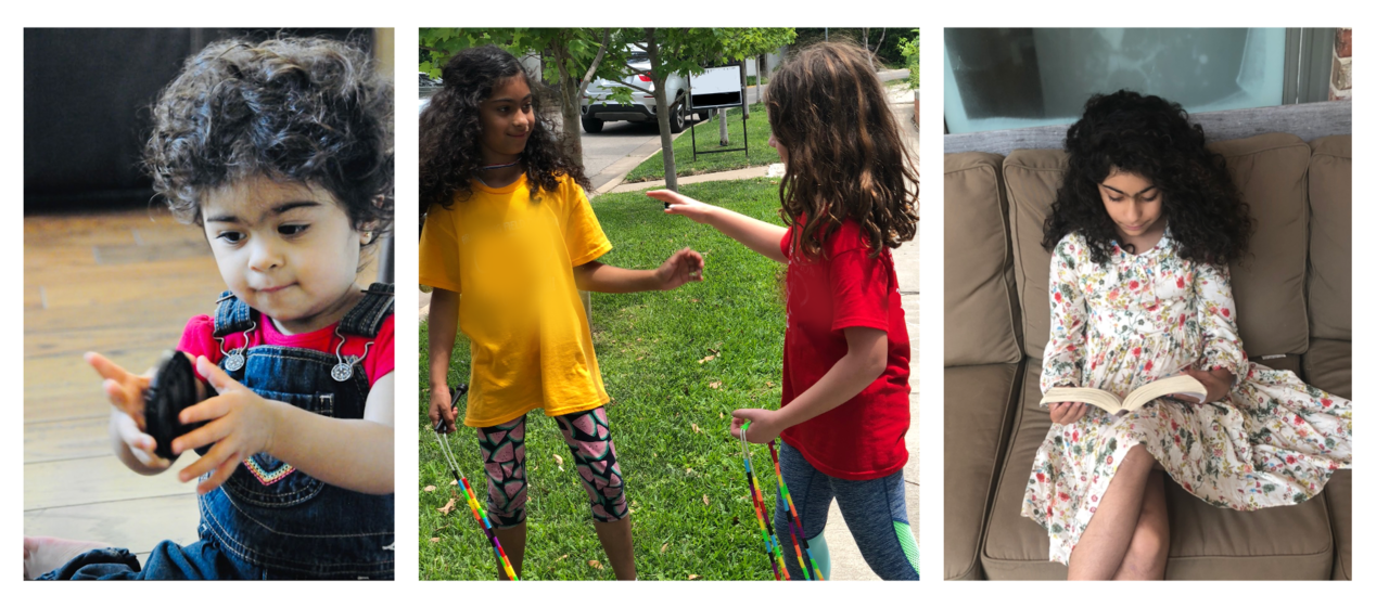 How do visual regions in the brain change during childhood?   