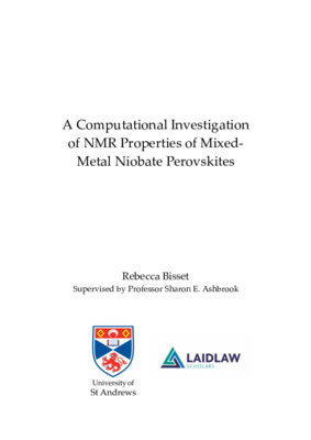 A Computational Investigation of NMR Properties of Mixed-Metal Niobate Perovskites