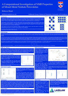 A Computational Investigation of NMR Properties of Mixed-Metal Niobate Perovskites