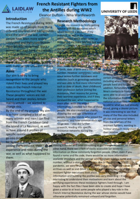 French Resistant Fighters from the Antilles during WW2 - Research Poster