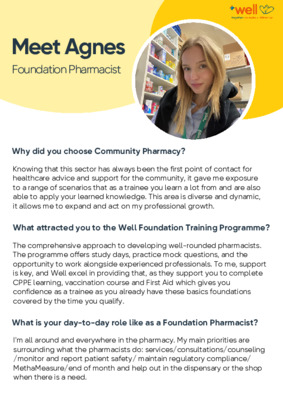 Our Foundation Pharmacist Programme: Meet Agnes