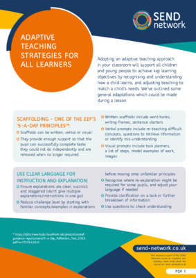 Adaptive teaching strategies for all learners