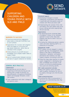 Supporting children and young people with SLD and PMLD