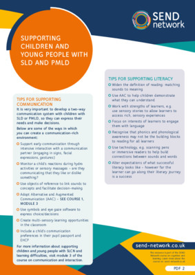 Supporting children and young people with SLD and PMLD pt.2