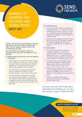 Barriers to learning for children and young people with MSI