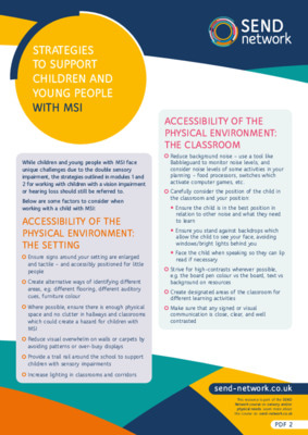 Strategies to support children and young people with MSI