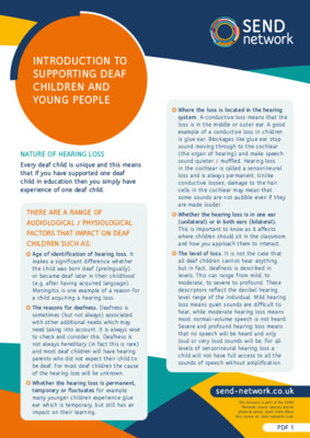 Introduction to supporting deaf children and young people